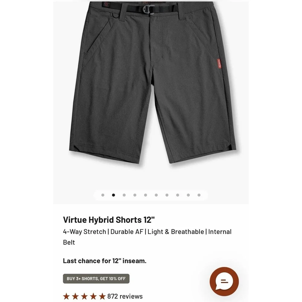 KETL Mountain‎ Apparel Virtue Hybrid Shorts Mens Small 12